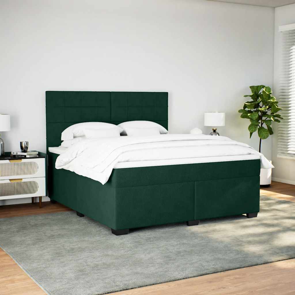 Boxspring met matras fluweel donkergroen 180x200 cm is nu te koop bij PeponiXL, paradijselijk wonen!