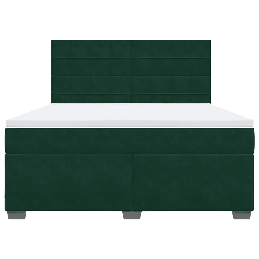 Boxspring met matras fluweel donkergroen 180x200 cm is nu te koop bij PeponiXL, paradijselijk wonen!