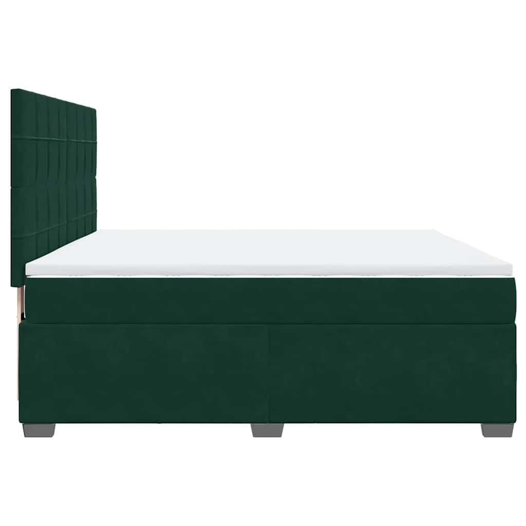 Boxspring met matras fluweel donkergroen 180x200 cm is nu te koop bij PeponiXL, paradijselijk wonen!