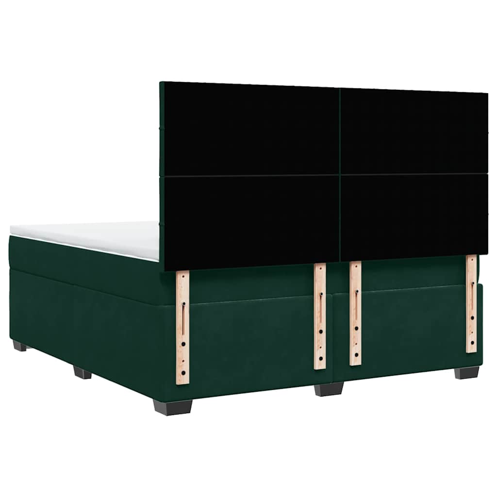 Boxspring met matras fluweel donkergroen 180x200 cm is nu te koop bij PeponiXL, paradijselijk wonen!