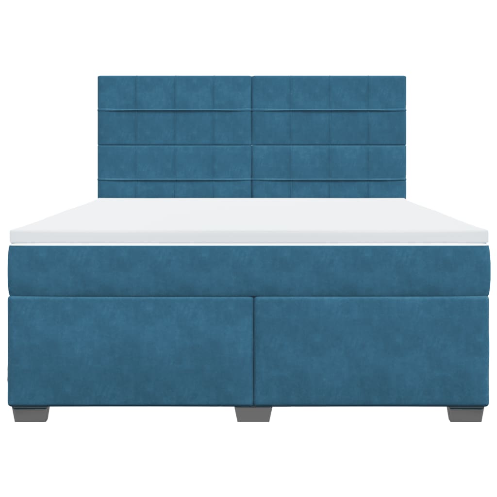 Boxspring met matras fluweel blauw 180x200 cm is nu te koop bij PeponiXL, paradijselijk wonen!