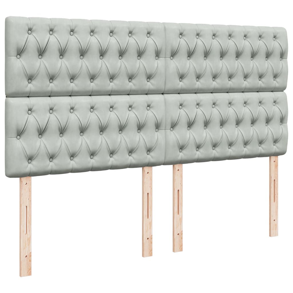Boxspring met matras fluweel lichtgrijs 180x200 cm is nu te koop bij PeponiXL, paradijselijk wonen!