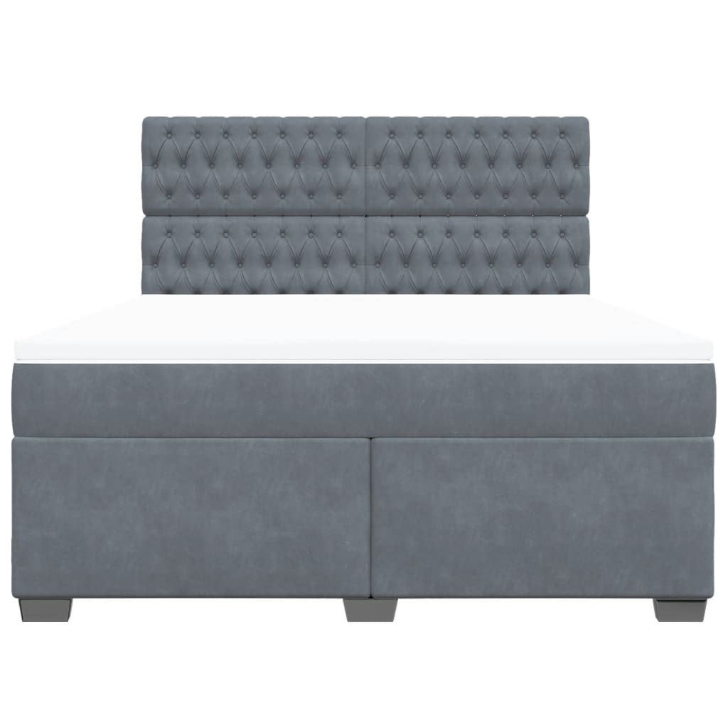 Boxspring met matras fluweel donkergrijs 180x200 cm is nu te koop bij PeponiXL, paradijselijk wonen!