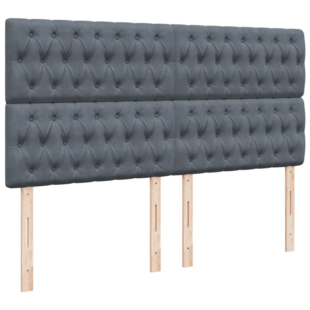 Boxspring met matras fluweel donkergrijs 180x200 cm is nu te koop bij PeponiXL, paradijselijk wonen!