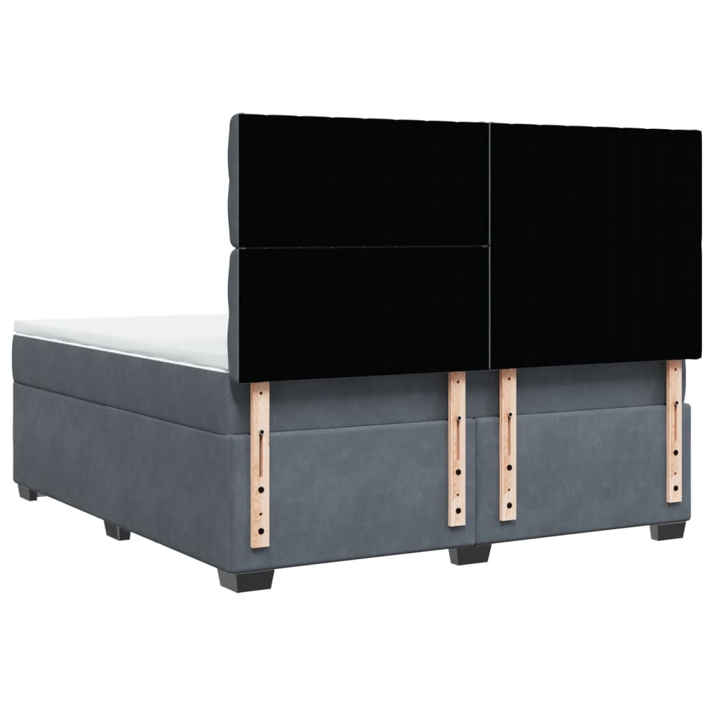 Boxspring met matras fluweel donkergrijs 180x200 cm is nu te koop bij PeponiXL, paradijselijk wonen!