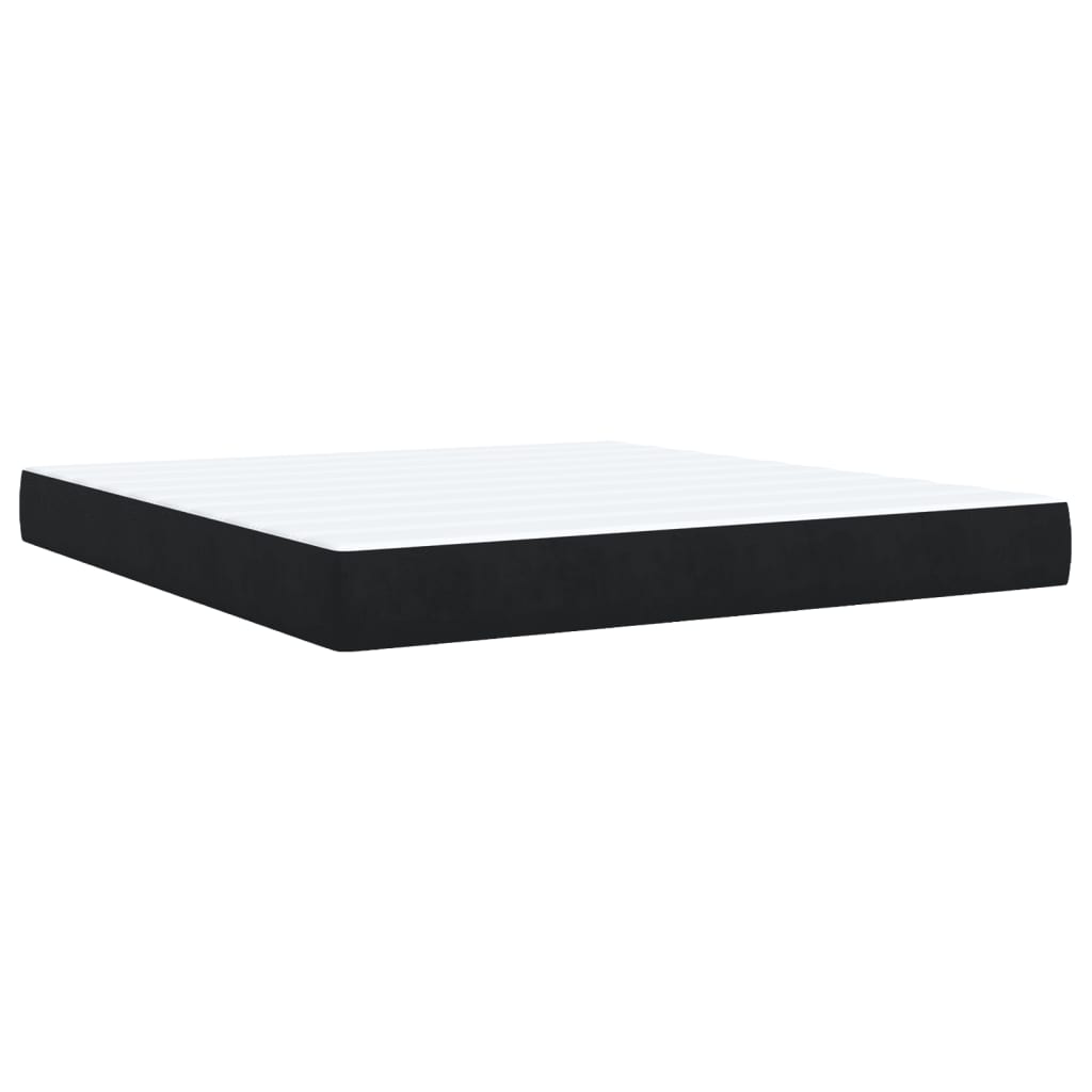 Boxspring met matras fluweel zwart 180x200 cm is nu te koop bij PeponiXL, paradijselijk wonen!