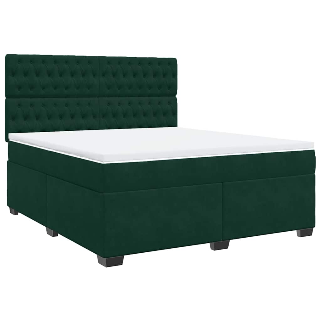 Boxspring met matras fluweel donkergroen 180x200 cm is nu te koop bij PeponiXL, paradijselijk wonen!
