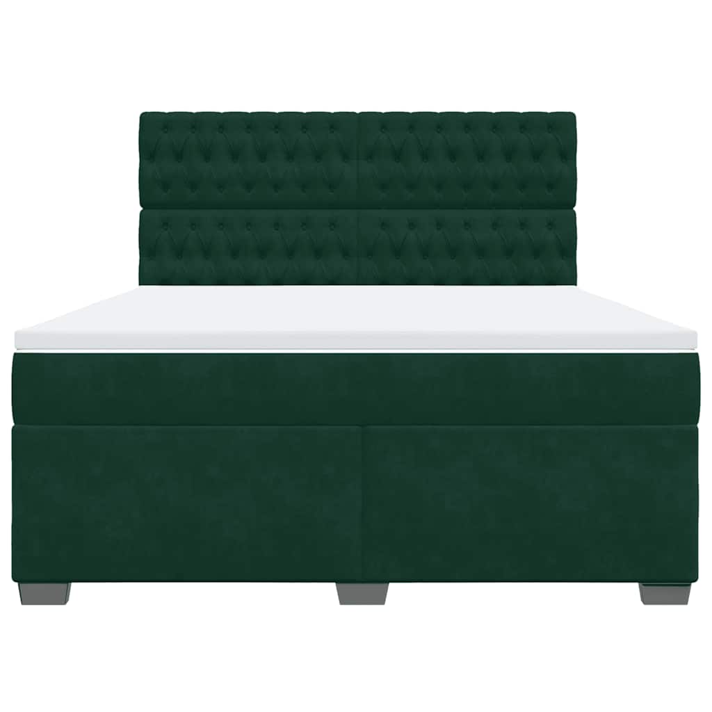 Boxspring met matras fluweel donkergroen 180x200 cm is nu te koop bij PeponiXL, paradijselijk wonen!