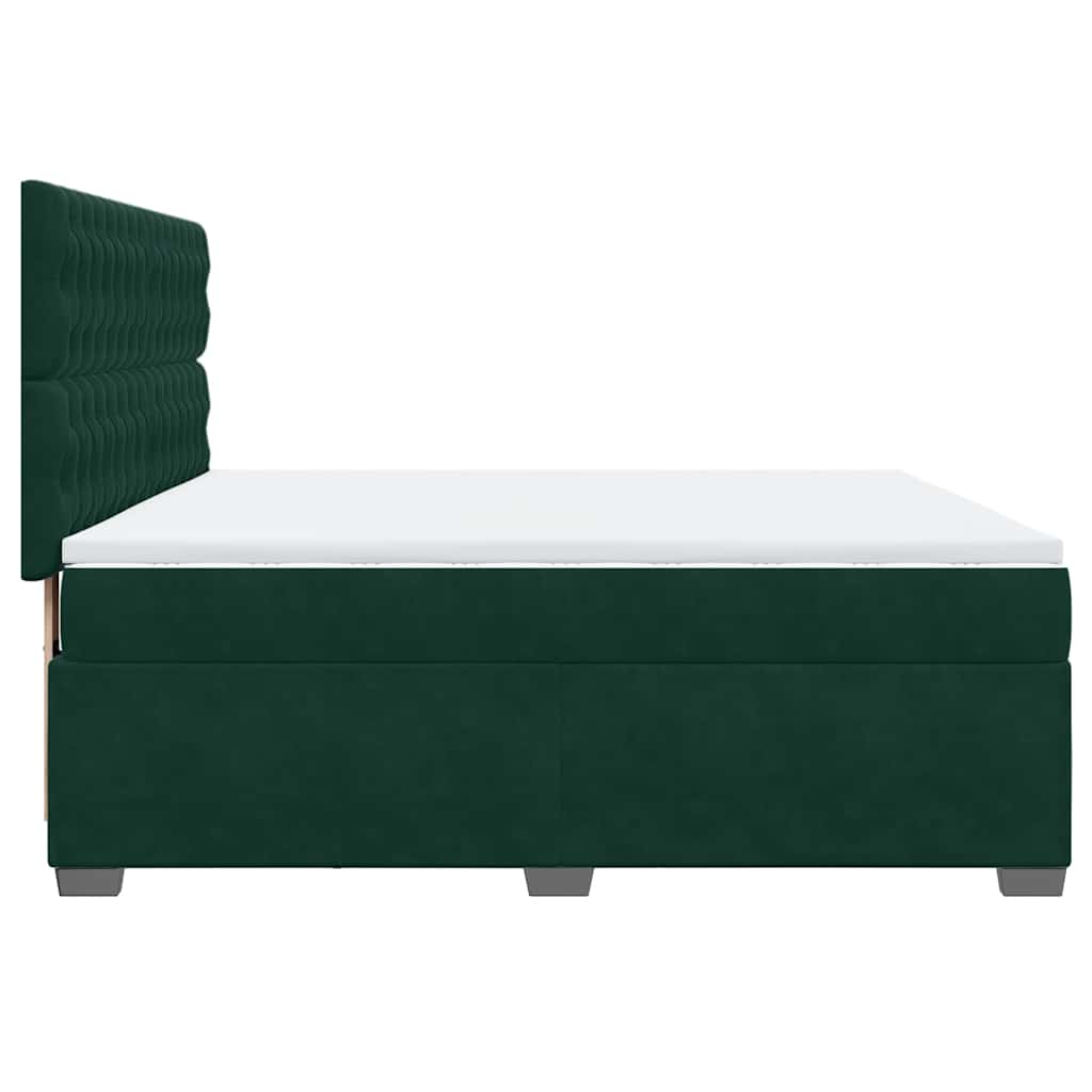 Boxspring met matras fluweel donkergroen 180x200 cm is nu te koop bij PeponiXL, paradijselijk wonen!