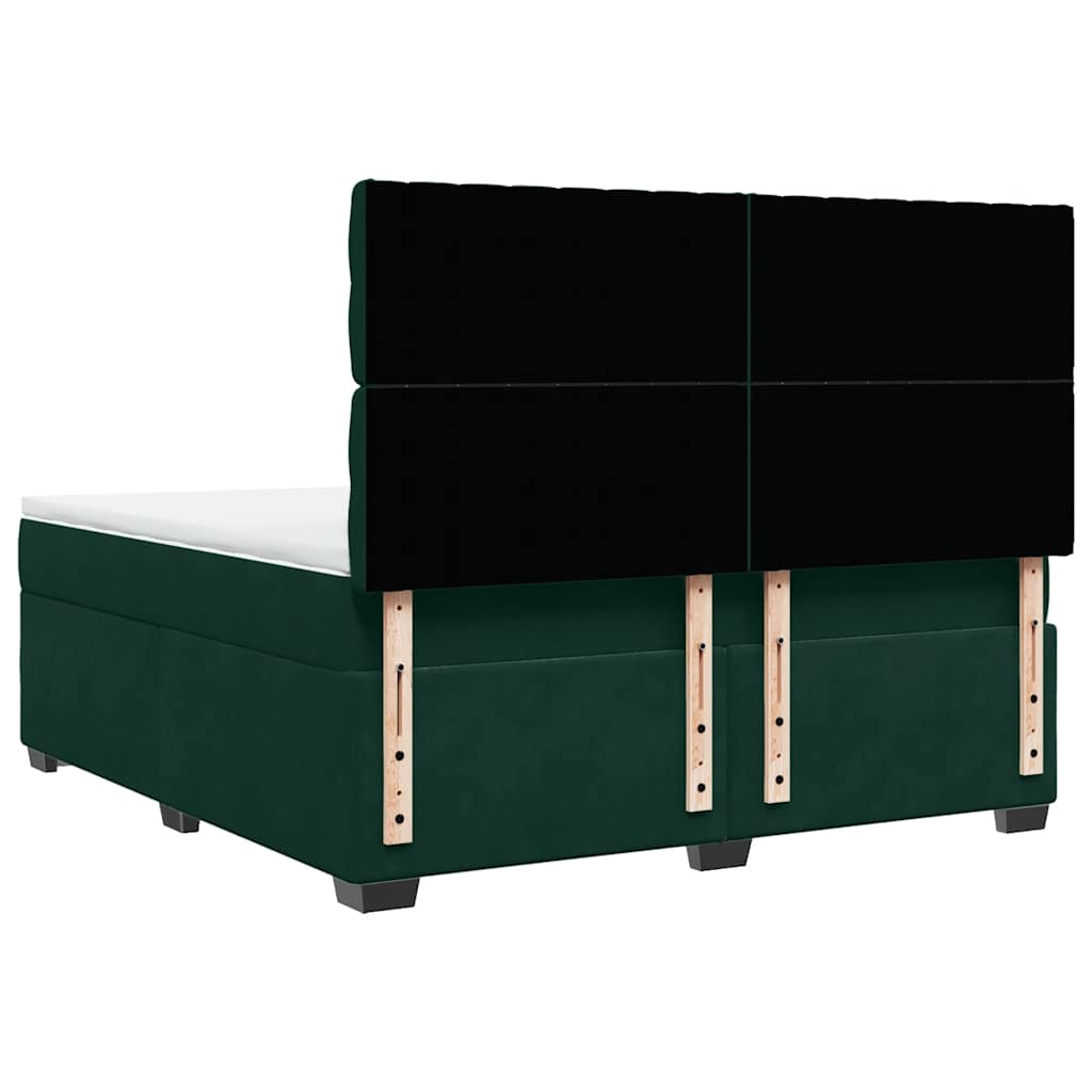 Boxspring met matras fluweel donkergroen 180x200 cm is nu te koop bij PeponiXL, paradijselijk wonen!