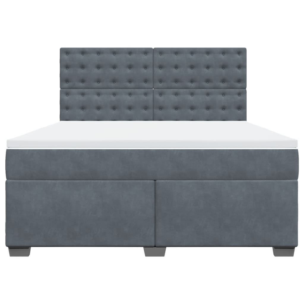 Boxspring met matras fluweel donkergrijs 180x200 cm is nu te koop bij PeponiXL, paradijselijk wonen!