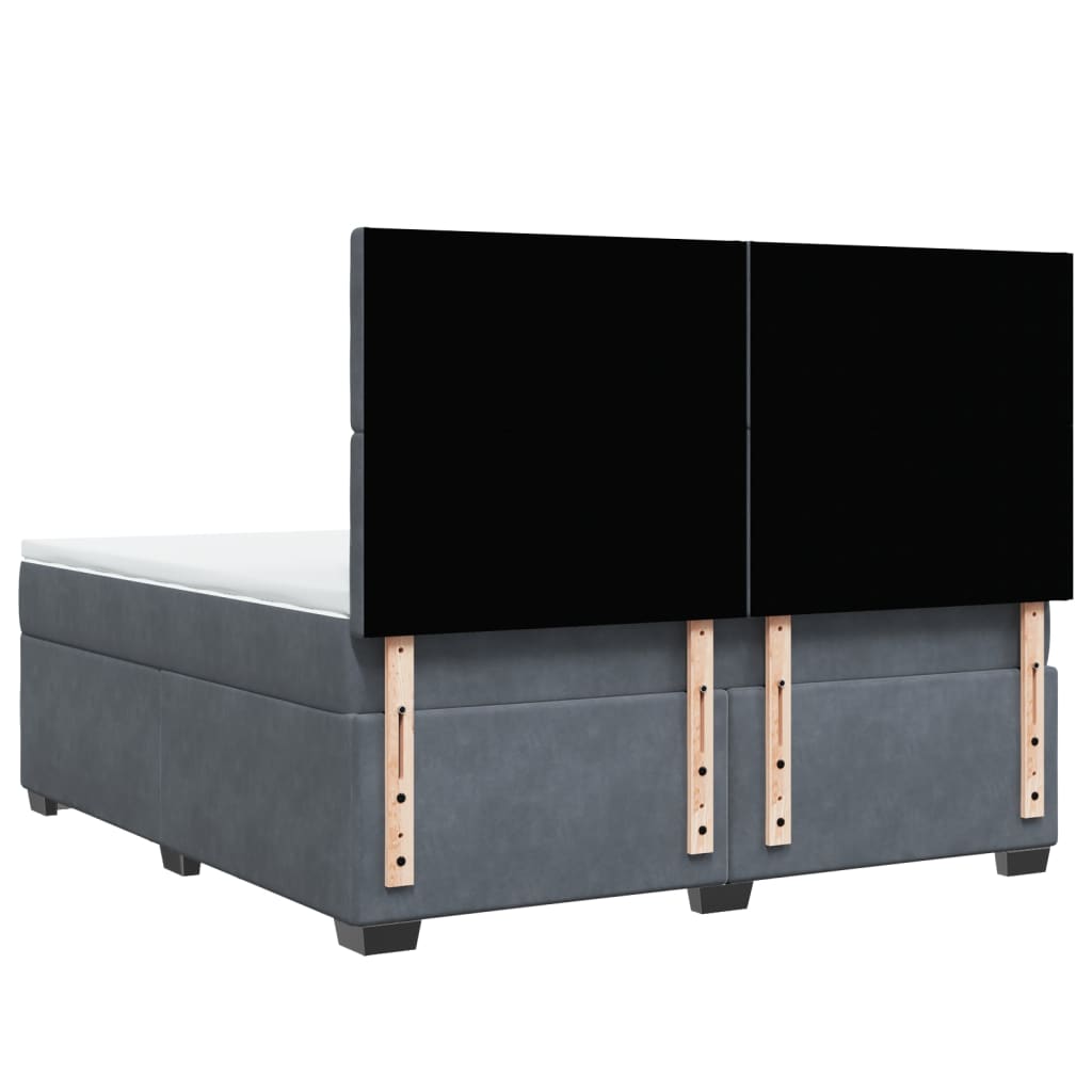 Boxspring met matras fluweel donkergrijs 180x200 cm is nu te koop bij PeponiXL, paradijselijk wonen!