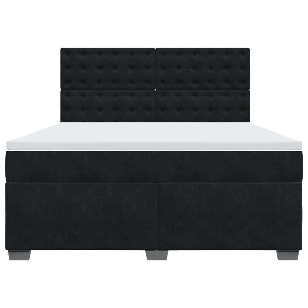 Boxspring met matras fluweel zwart 180x200 cm is nu te koop bij PeponiXL, paradijselijk wonen!