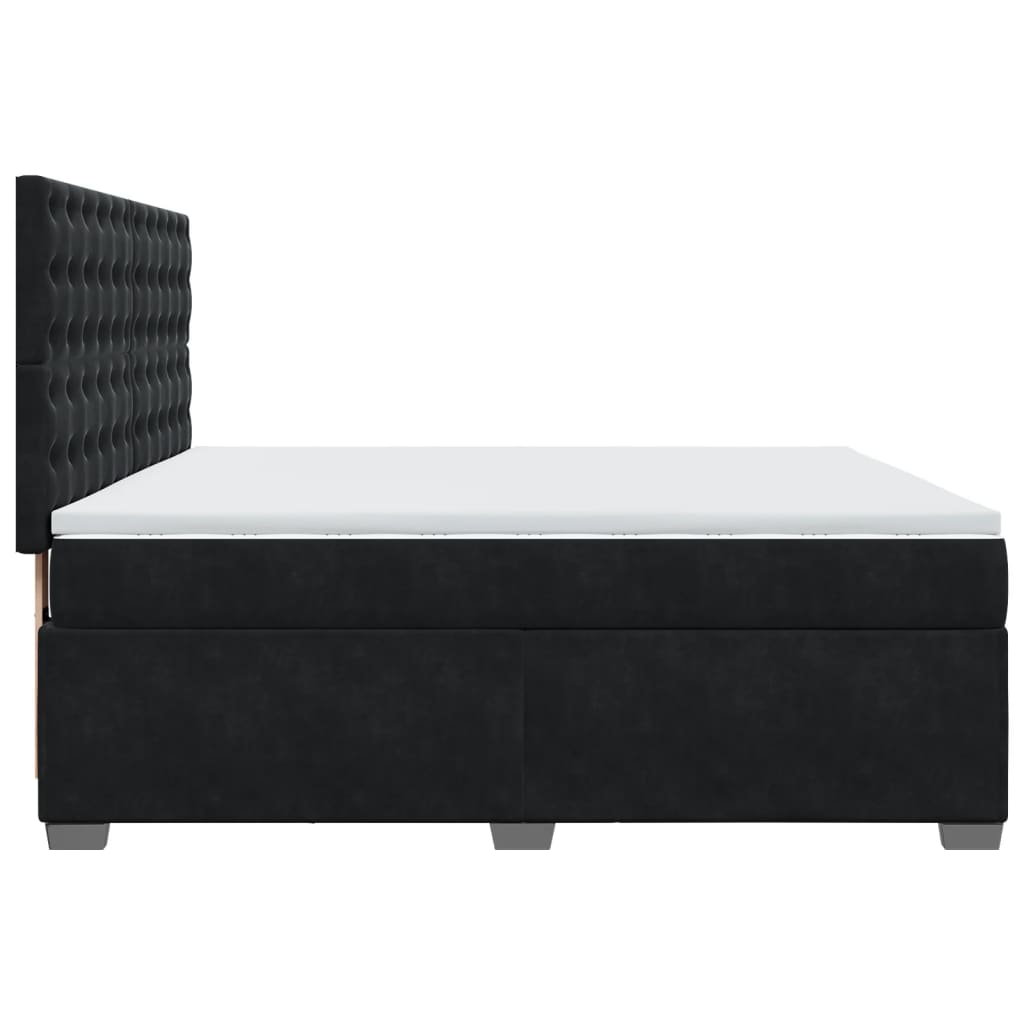 Boxspring met matras fluweel zwart 180x200 cm is nu te koop bij PeponiXL, paradijselijk wonen!