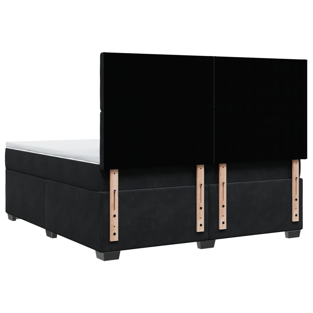 Boxspring met matras fluweel zwart 180x200 cm is nu te koop bij PeponiXL, paradijselijk wonen!