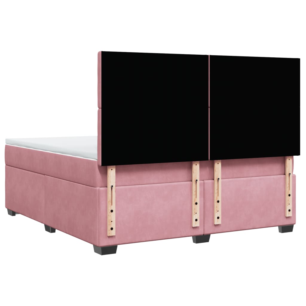 Boxspring met matras fluweel roze 180x200 cm is nu te koop bij PeponiXL, paradijselijk wonen!