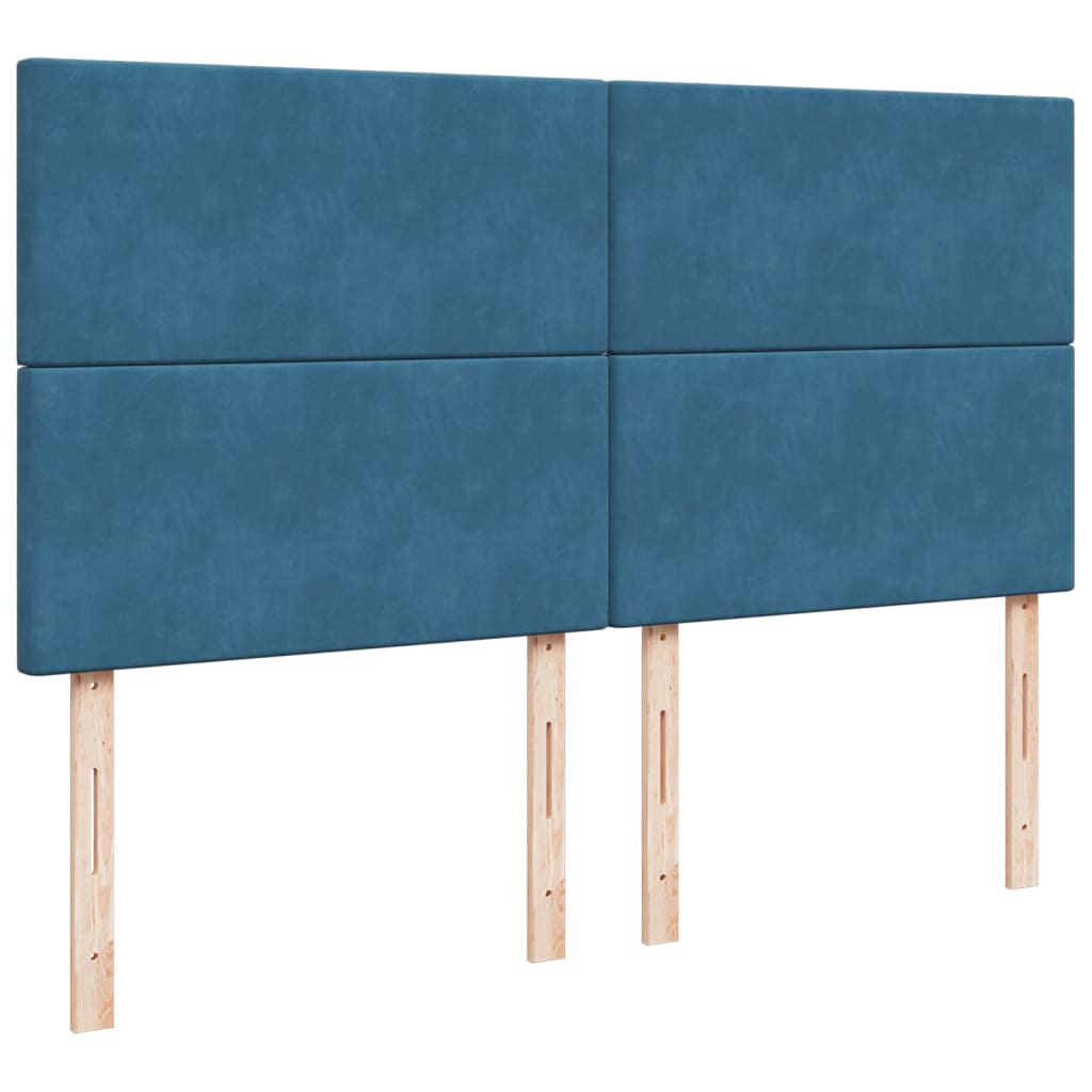 Boxspring met matras fluweel blauw 200x200 cm is nu te koop bij PeponiXL, paradijselijk wonen!