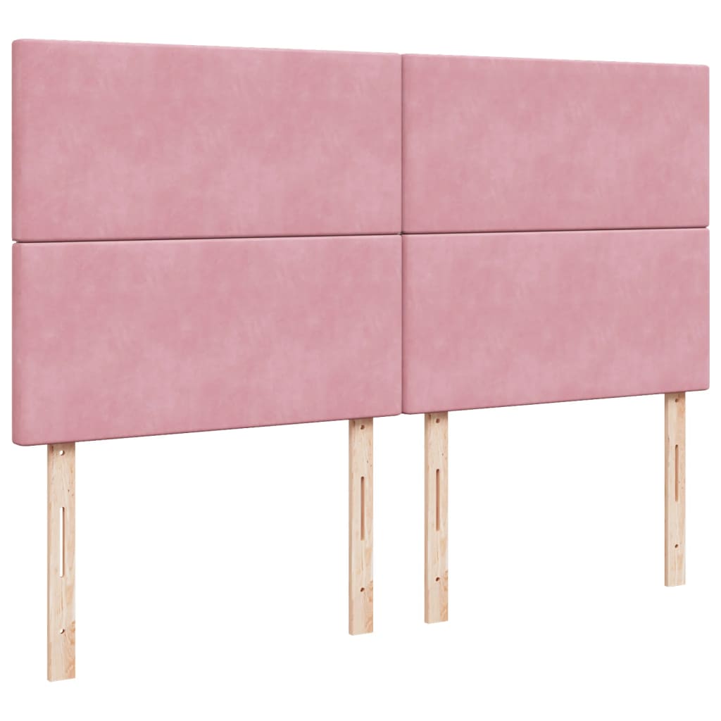 Boxspring met matras fluweel roze 200x200 cm is nu te koop bij PeponiXL, paradijselijk wonen!