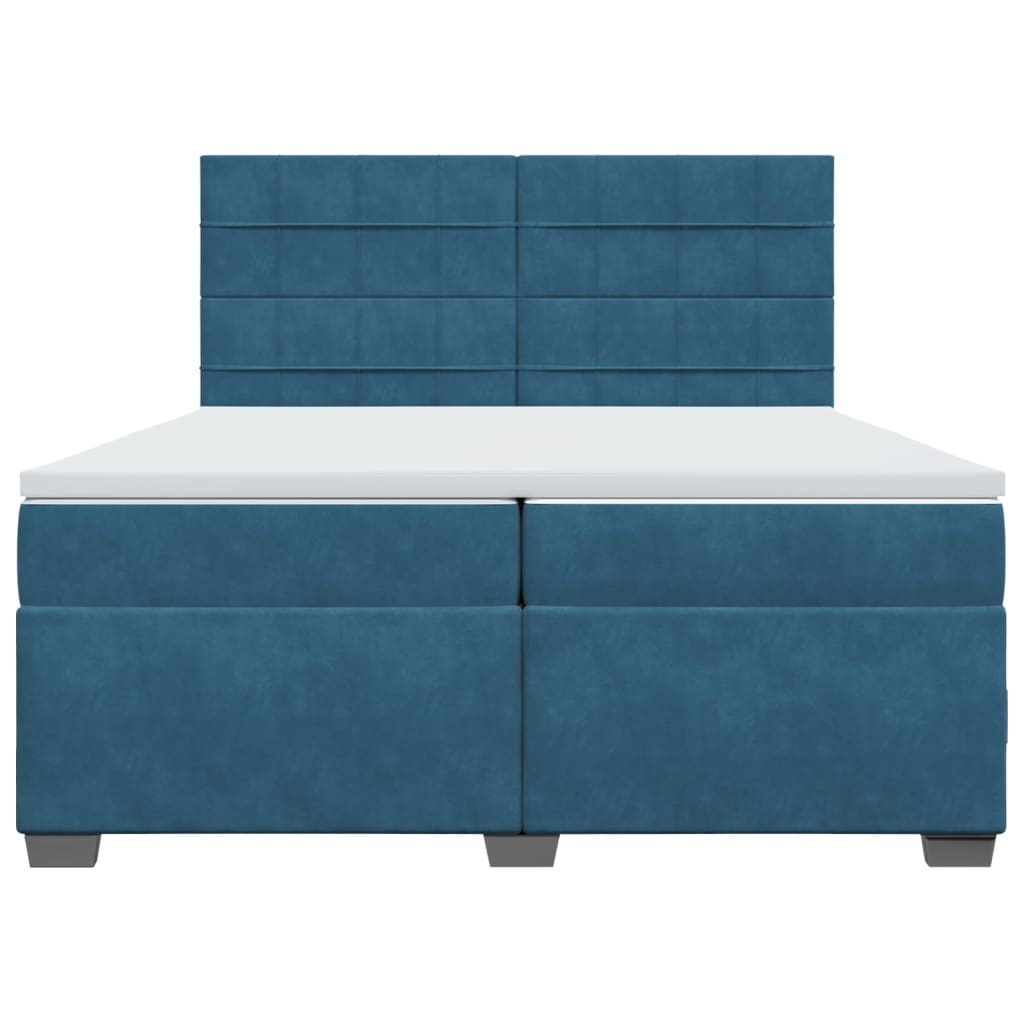Boxspring met matras fluweel blauw 200x200 cm is nu te koop bij PeponiXL, paradijselijk wonen!