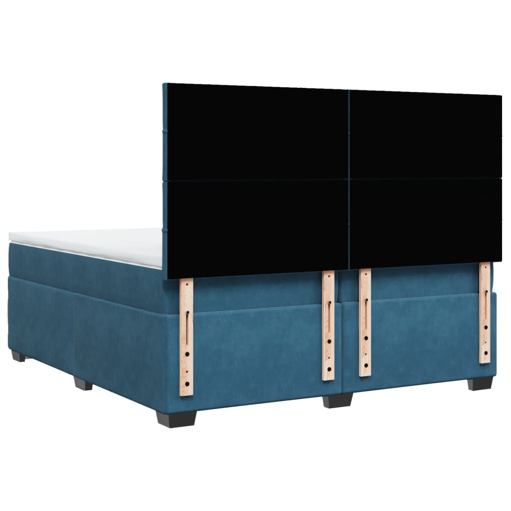 Boxspring met matras fluweel blauw 200x200 cm is nu te koop bij PeponiXL, paradijselijk wonen!
