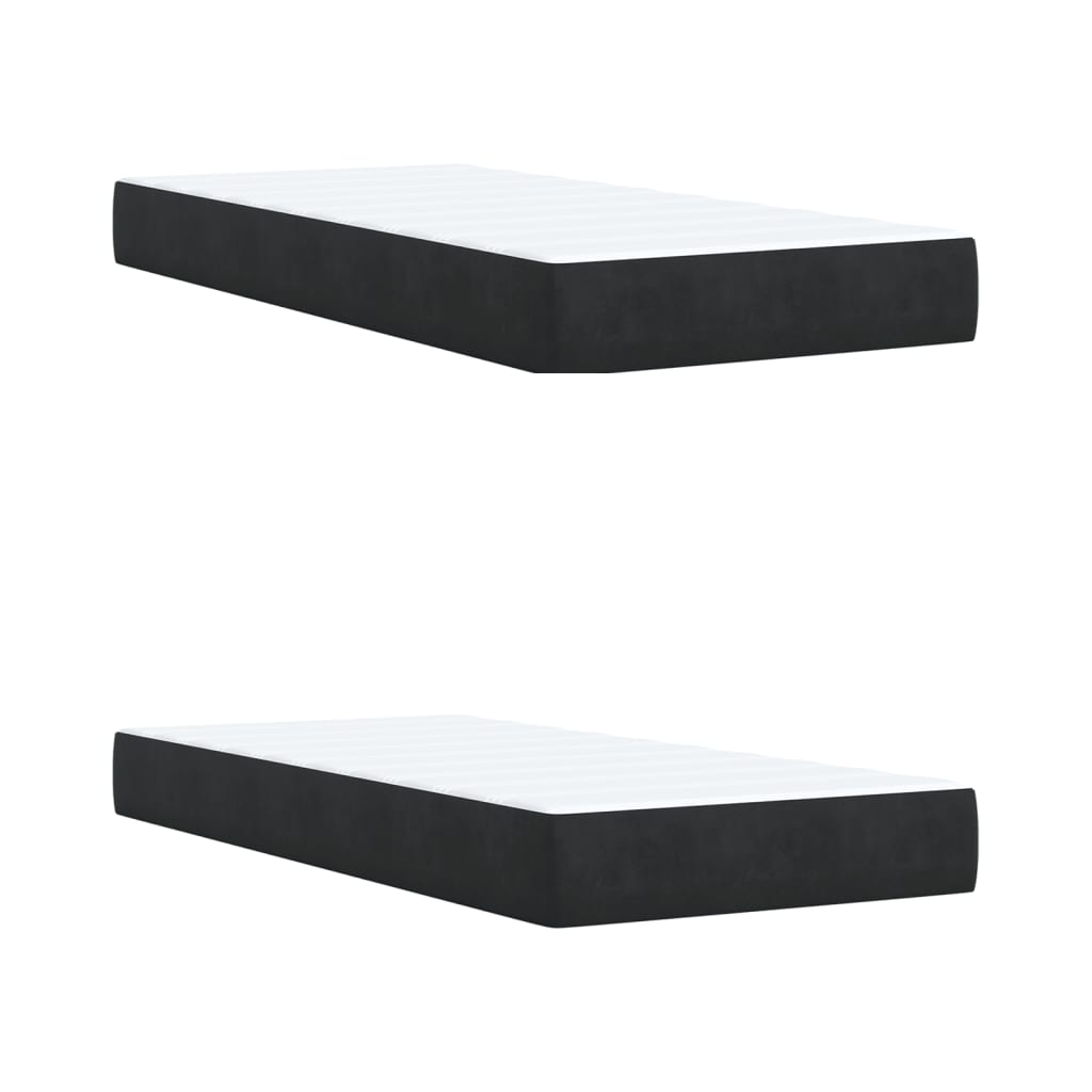 Boxspring met matras fluweel zwart 200x200 cm is nu te koop bij PeponiXL, paradijselijk wonen!