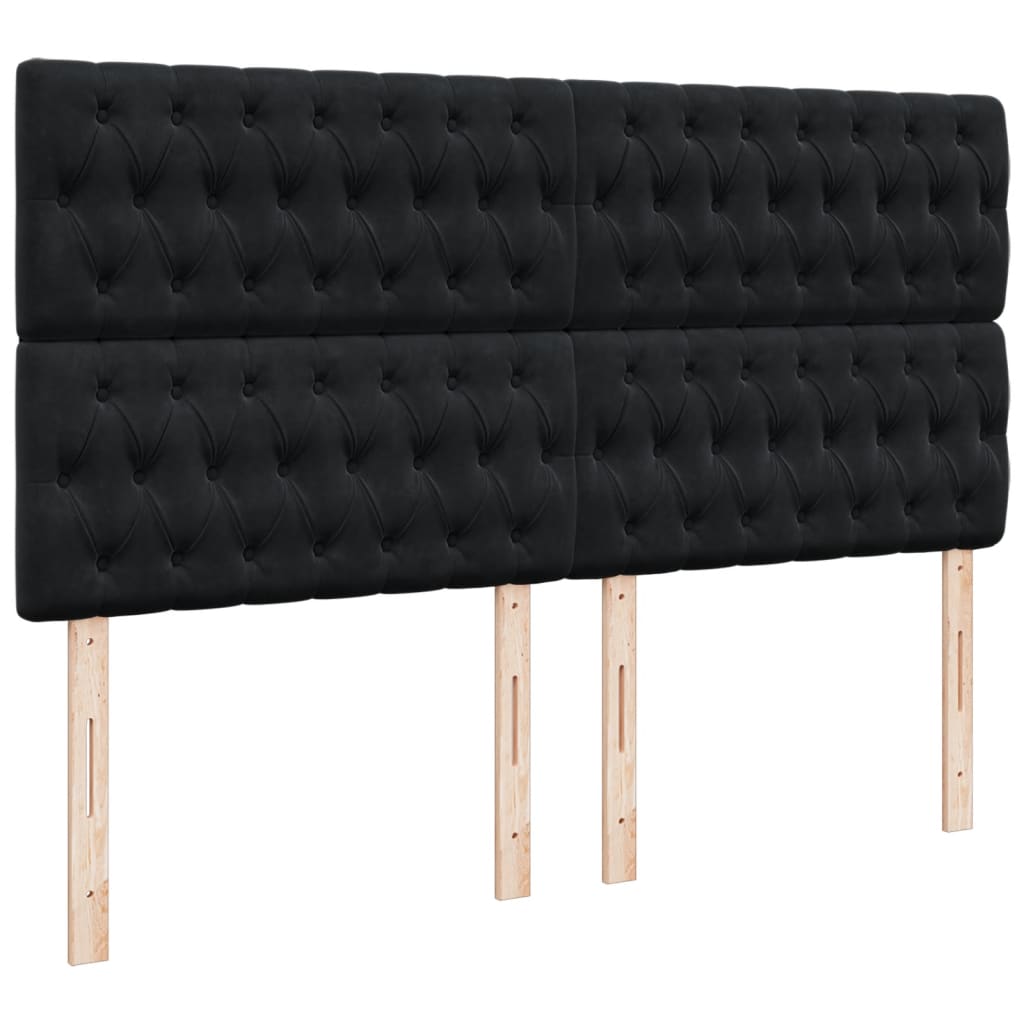 Boxspring met matras fluweel zwart 200x200 cm is nu te koop bij PeponiXL, paradijselijk wonen!