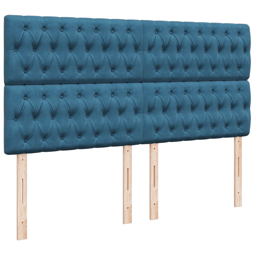 Boxspring met matras fluweel blauw 200x200 cm is nu te koop bij PeponiXL, paradijselijk wonen!