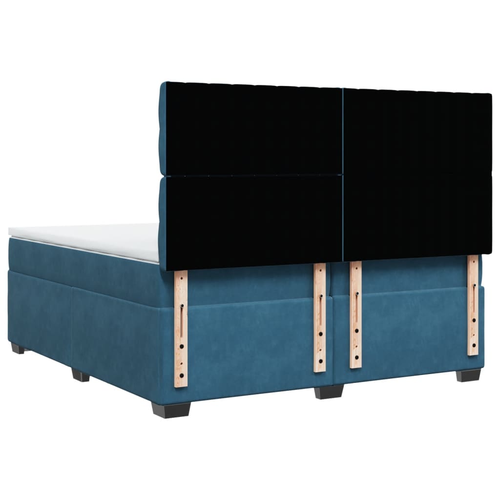 Boxspring met matras fluweel blauw 200x200 cm is nu te koop bij PeponiXL, paradijselijk wonen!