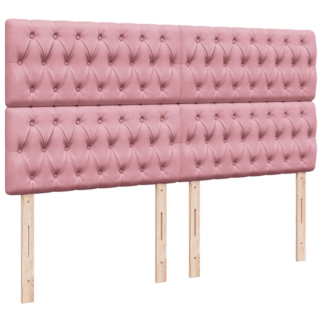 Boxspring met matras fluweel roze 200x200 cm is nu te koop bij PeponiXL, paradijselijk wonen!