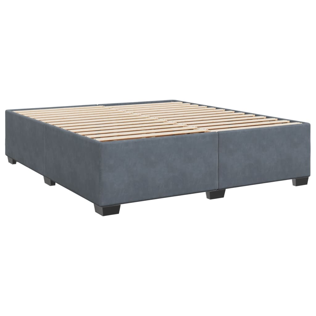 Boxspring met matras fluweel donkergrijs 200x200 cm is nu te koop bij PeponiXL, paradijselijk wonen!