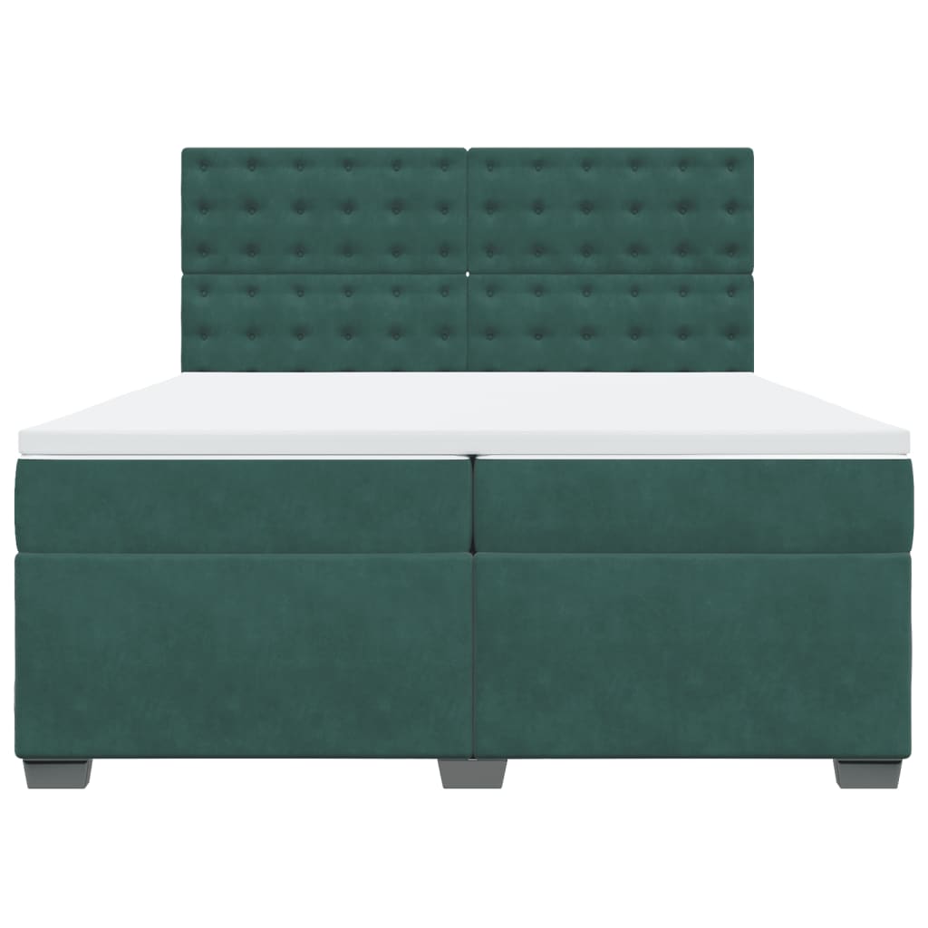 Boxspring met matras fluweel donkergroen 200x200 cm is nu te koop bij PeponiXL, paradijselijk wonen!