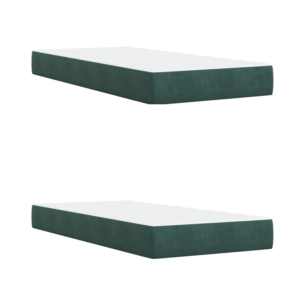 Boxspring met matras fluweel donkergroen 200x200 cm is nu te koop bij PeponiXL, paradijselijk wonen!