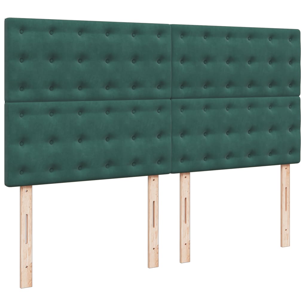 Boxspring met matras fluweel donkergroen 200x200 cm is nu te koop bij PeponiXL, paradijselijk wonen!