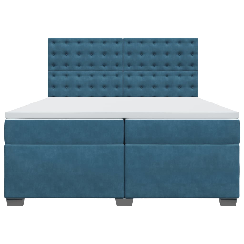Boxspring met matras fluweel blauw 200x200 cm is nu te koop bij PeponiXL, paradijselijk wonen!