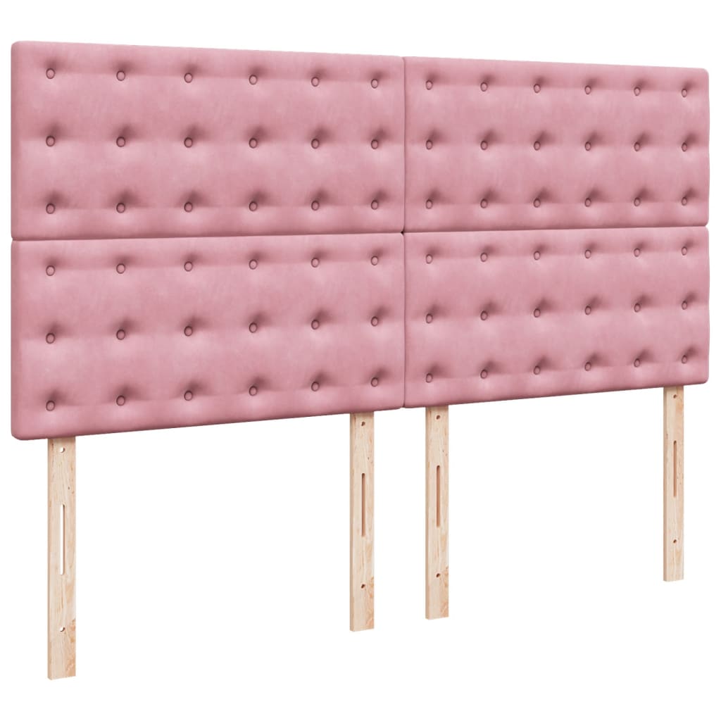 Boxspring met matras fluweel roze 200x200 cm is nu te koop bij PeponiXL, paradijselijk wonen!