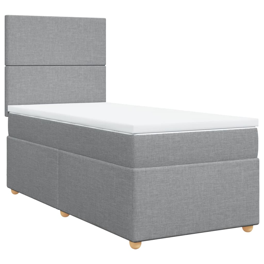 Boxspring met matras stof lichtgrijs 80x200 cm is nu te koop bij PeponiXL, paradijselijk wonen!