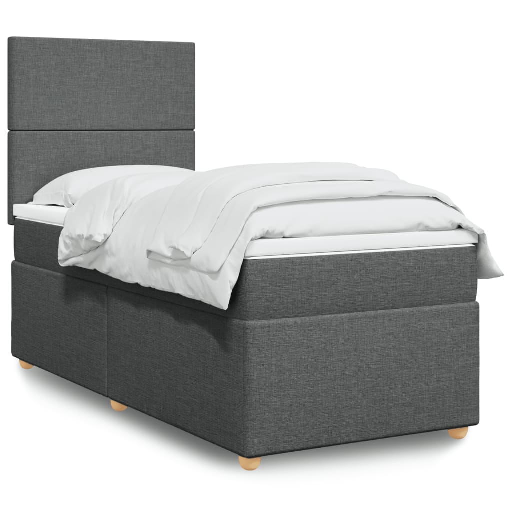 Boxspring met matras stof donkergrijs 80x200 cm is nu te koop bij PeponiXL, paradijselijk wonen!