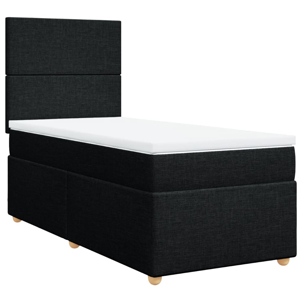Boxspring met matras stof zwart 80x200 cm is nu te koop bij PeponiXL, paradijselijk wonen!
