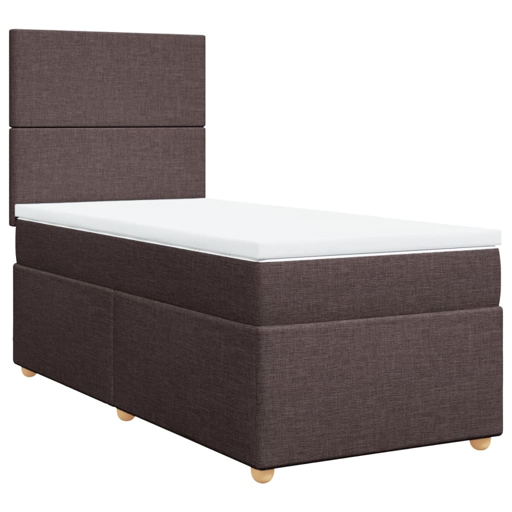 Boxspring met matras stof donkerbruin 80x200 cm is nu te koop bij PeponiXL, paradijselijk wonen!