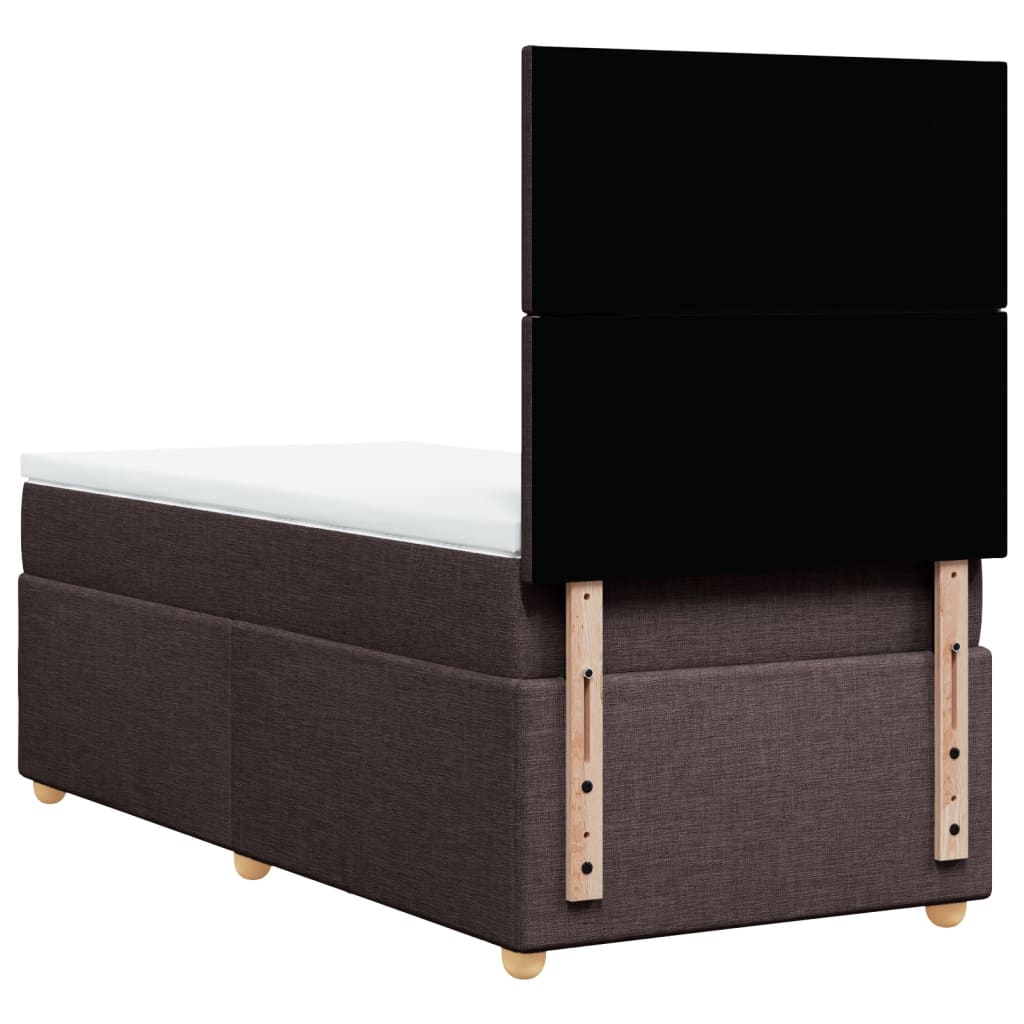 Boxspring met matras stof donkerbruin 80x200 cm is nu te koop bij PeponiXL, paradijselijk wonen!