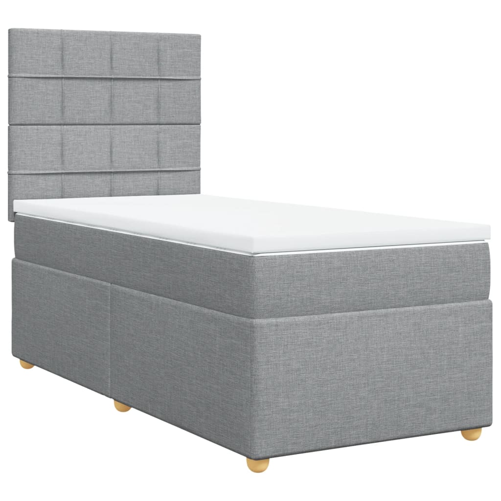 Boxspring met matras stof lichtgrijs 80x200 cm is nu te koop bij PeponiXL, paradijselijk wonen!