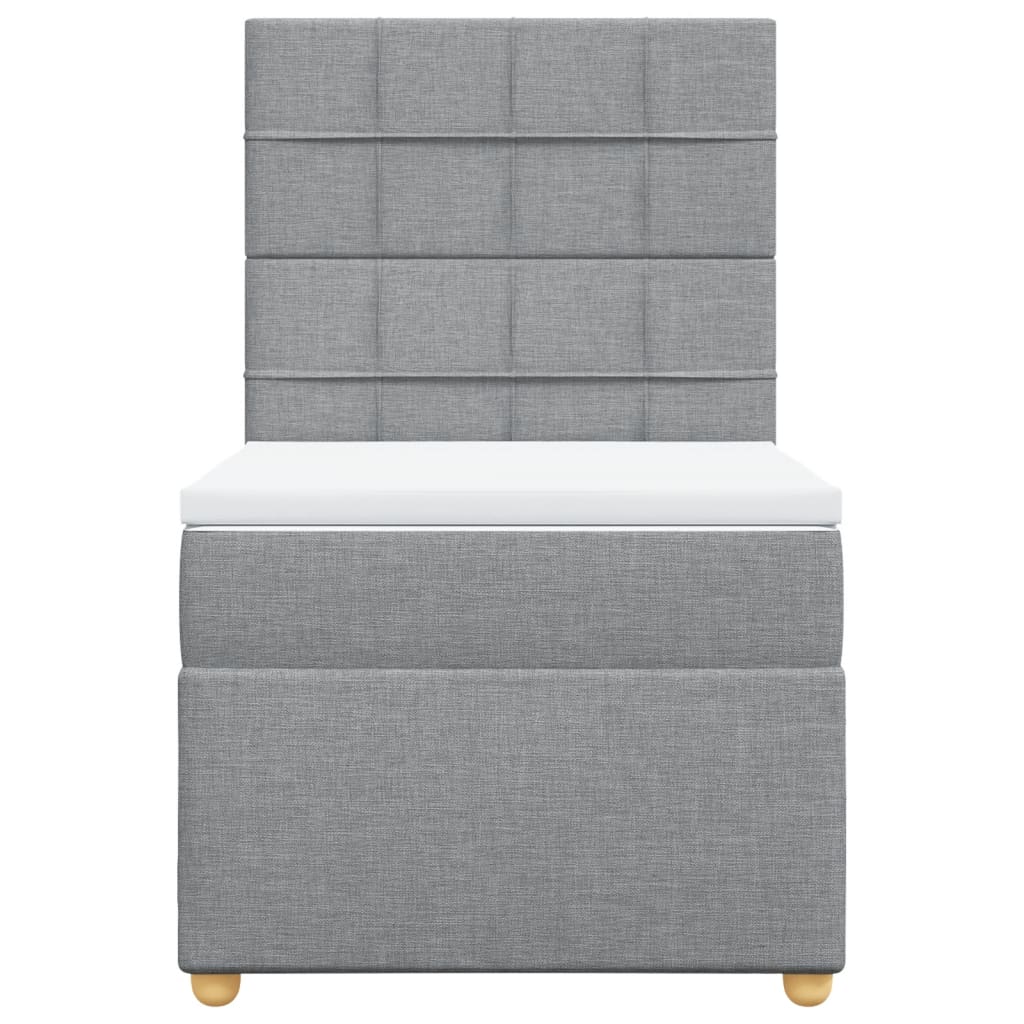 Boxspring met matras stof lichtgrijs 80x200 cm is nu te koop bij PeponiXL, paradijselijk wonen!