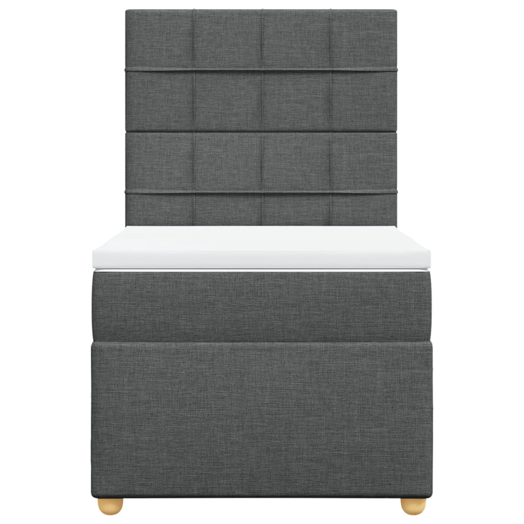 Boxspring met matras stof donkergrijs 80x200 cm is nu te koop bij PeponiXL, paradijselijk wonen!