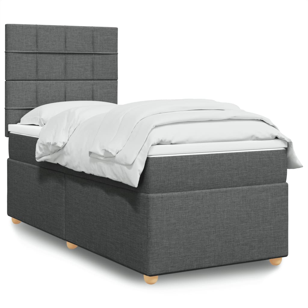 Boxspring met matras stof donkergrijs 80x200 cm is nu te koop bij PeponiXL, paradijselijk wonen!