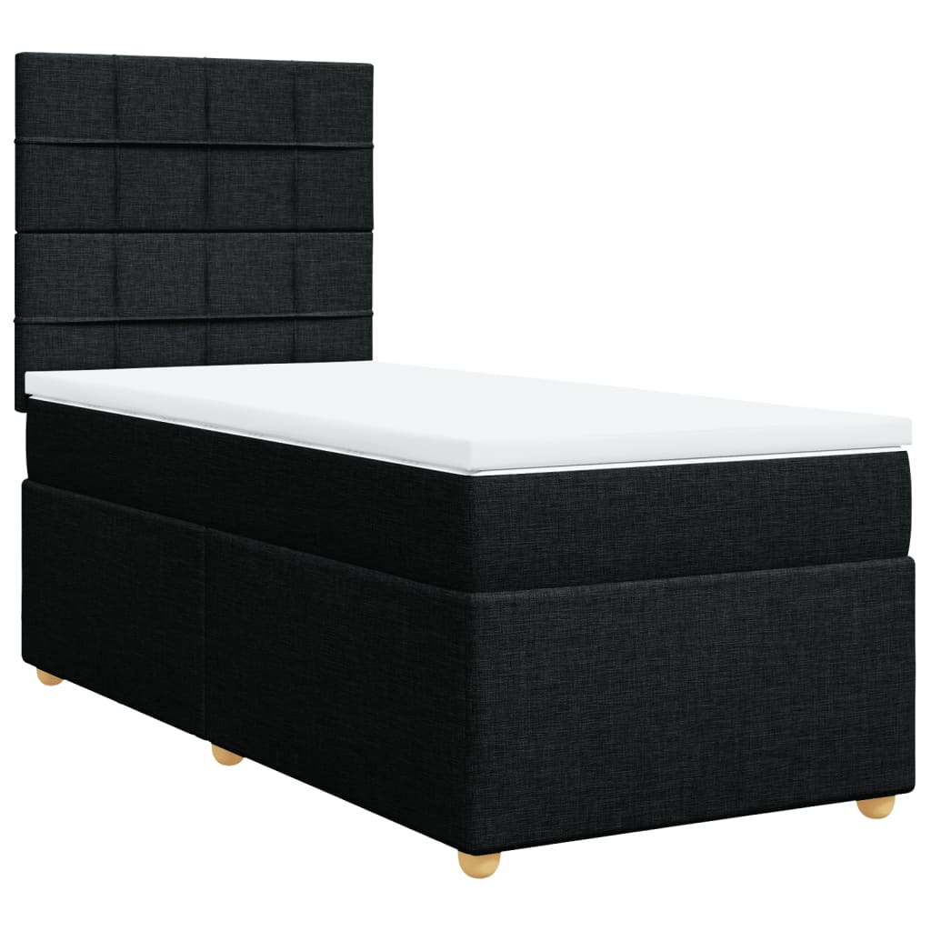 Boxspring met matras stof zwart 80x200 cm is nu te koop bij PeponiXL, paradijselijk wonen!