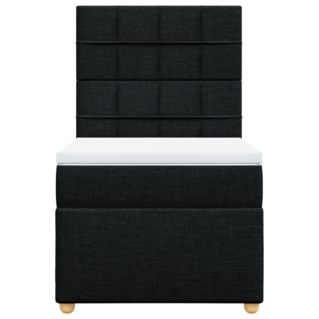 Boxspring met matras stof zwart 80x200 cm is nu te koop bij PeponiXL, paradijselijk wonen!