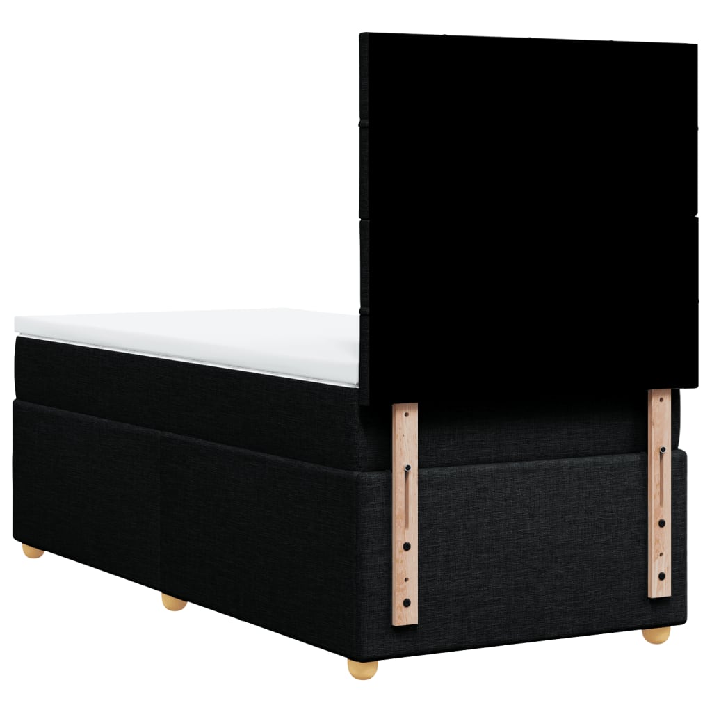 Boxspring met matras stof zwart 80x200 cm is nu te koop bij PeponiXL, paradijselijk wonen!