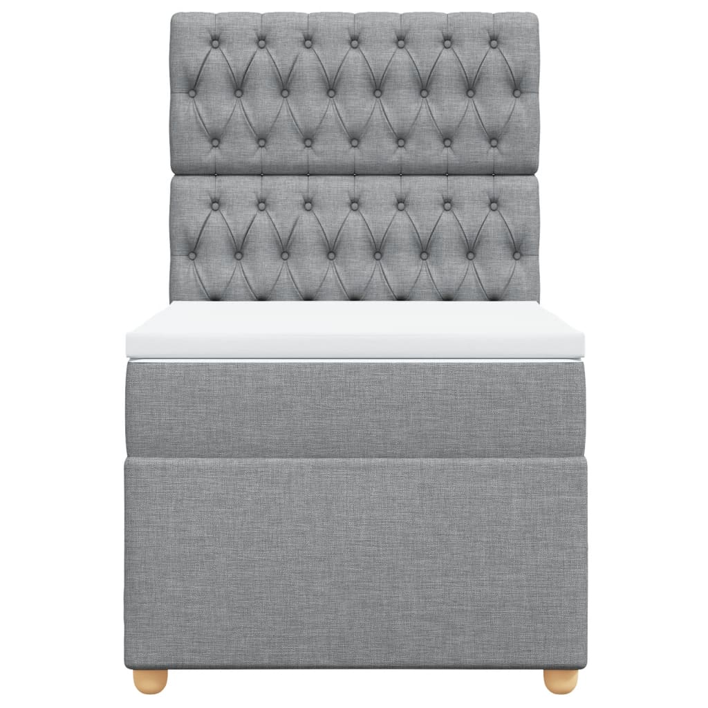 Boxspring met matras stof lichtgrijs 80x200 cm is nu te koop bij PeponiXL, paradijselijk wonen!