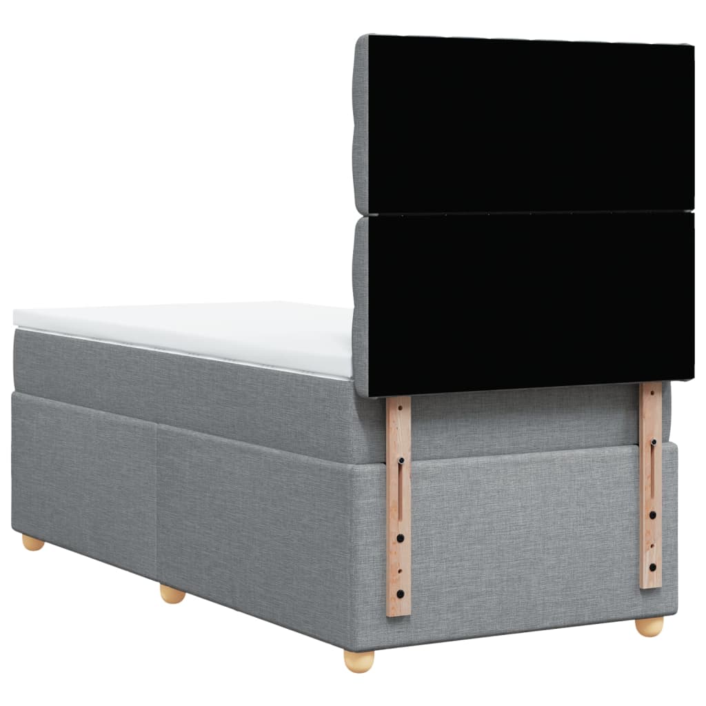 Boxspring met matras stof lichtgrijs 80x200 cm is nu te koop bij PeponiXL, paradijselijk wonen!