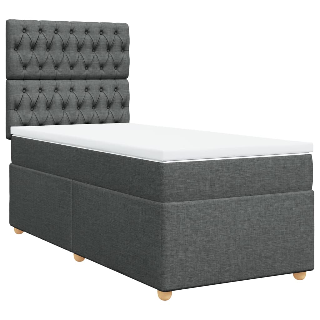 Boxspring met matras stof donkergrijs 80x200 cm is nu te koop bij PeponiXL, paradijselijk wonen!